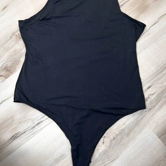 PUMIEY Women’s Black High Neck Sleeveless Bodysuit 2XL Stretch Thong Capsule - Picture 2 of 9